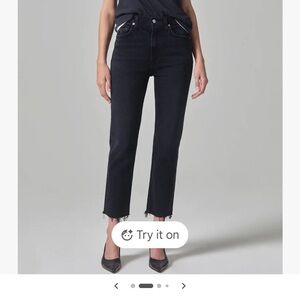 🕶️🕶️Citizens Of Humanity straight cropped black jeans